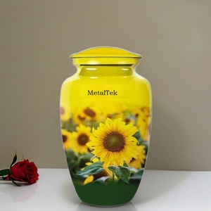 Urna Funeraria Clásica con Diseño de Girasol Personalizado y Colorido, Recuerdo Funerario Decorativo para Cenizas de Adultos, Hombres y Mujeres - Product Image 1