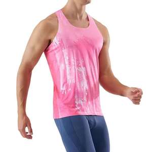 Débardeur de musculation décontracté pour homme en maille, 100 % coton, séchage rapide, respirant, écologique, col rond, imprimé, vêtement de sport - Product Image 2