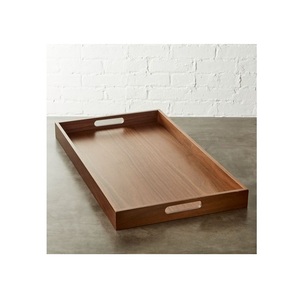 Bandeja de Servir Rústica de Madera Natural con Asas para Desayuno, Comida, Café, Té y Aperitivos - Product Image 6