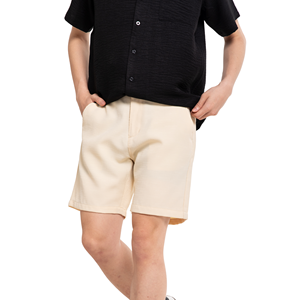 Men's Gray Short Sleeve Shirt With Pocket Breathable Oxford Cotton Casual Style Solid Color Button Down Top - Product Image 2