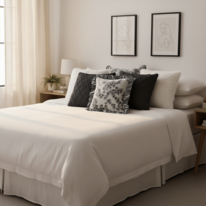 ชุดปลอกหมอนตกแต่ง SOGA 6 ชิ้น สีขาวเทา ลายดอกไม้แบบมีระบาย ผ้าถักลายเพชร สำหรับโซฟาห้องนั่งเล่น รุ่น Model - Product Image 5