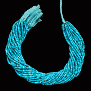 Perles rondes micro-facettées en turquoise naturelle d'Arizona, qualité AAA+, 3 mm-4 mm, pierres semi-précieuses pour la création de bijoux - Product Image 3