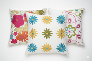 Housse de coussin en coton brodé et cuir, douce, durable, respirante, moderne, pour le salon, décoration de la maison - Product Image 4