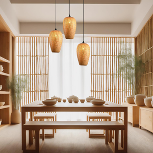 Eco-friendly Bamboo Hanging <b>Lampshade</b> Table <b>Lampshade</b> for Floor Lamp Pendant Light Bedroom Dining Room from Vietnam - Product Image 4