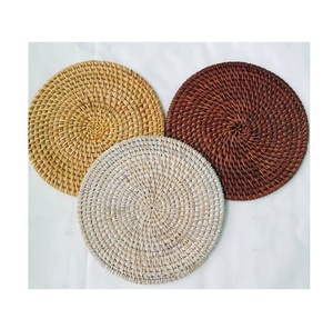 Meilleure vente de set de table en rotin foncé rond rustique tissé à la main pour mariage événement restauration maison ensemble de salle à manger exportation - Product Image 2