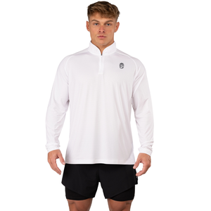 เสื้อฝึกซ้อมแขนยาวแบบซิป ¼ สำหรับผู้ชาย เนื้อผ้าบางเบา ระบายอากาศได้ดี เหมาะสำหรับออกกำลังกายที่ยิม - Product Image 1