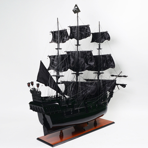 T381 - Maqueta de Barco de Perlas Negras de Madera Hecha a Mano, Gran Velero Pirata Vietnamita, Decoración para el Hogar, 140Lx38.5Wx127H cm - Product Image 3