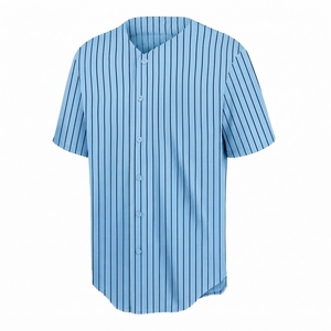 Camiseta de Béisbol para Hombre, Sublimada, con Cuello Mao, Sin Tirantes, Manga Corta, Botones, Nombre del Equipo Personalizado, Transpirable, 100% Poliéster - Product Image 1