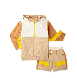 Conjunto de Chaqueta Cortavientos y Pantalones Cortos de Nailon con Capucha, Unisex, Lavado Ácido, Ligero, Estilo Vintage, Colores Personalizados, Primavera, Sólido, Venta al por Mayor - Product Image 3