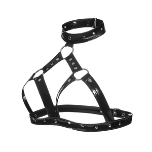 Custom Private Label Women Leather Bra Top Adjustable Buckle Sexy Clubwear Bulk OEM Factory Custom Sizing Women Leather Bra - Product Image 3