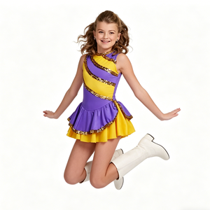 Traje de Majorette para Niñas, Vestido de Leotardo con Lentejuelas Brillantes para Actuaciones en Escenario, 100% Poliéster para Fiestas - Product Image 5
