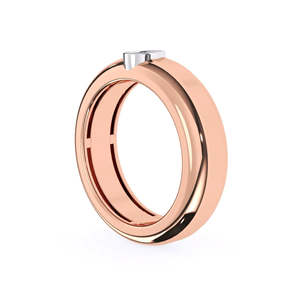 Anillo de Compromiso de Oro Rosa para Mujer con Diamante Corte Pera, Piedra Natural, Estilo Clásico - Product Image 5