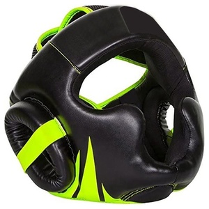 Equipo de boxeo con logotipo personalizado, casco de seguridad ajustable, casco de boxeo para entrenamiento, precio al por mayor, protectores de cabeza de cuero genuino - Product Image 5