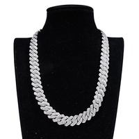 Collier chaîne cubaine en moissanite de haute qualité, bijoux de luxe sertis de diamants pour cadeaux d'anniversaire et mariages, en vente