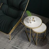 Meuble de luxe moderne en métal de qualité supérieure, écologique, plaqué or, table d'appoint ronde, armoire pour salon et salle de séjour