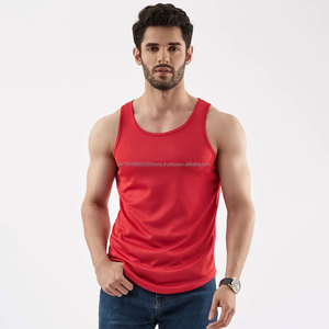Débardeurs pour hommes en gros, sportifs, de musculation, à séchage rapide, sans manches, unis, décontractés, boutonnés, 100% coton - Product Image 1
