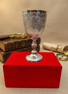 Vintage Embossed Silver Metal <b>Wine</b> <b>Goblet</b> Handmade Decorative Chalice for Home Bar Wedding Party and Gift Use - Product Image 4