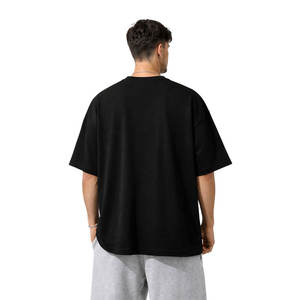 T-shirts pour hommes de haute qualité, nouveau design, 100% coton, coupe ample, épaules tombantes, manches courtes, logo personnalisé - Product Image 4