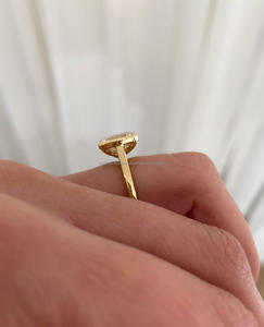 Anillo de Compromiso/Boda Vintage de Oro Amarillo de 14k Cultivado en Laboratorio IGI/GIA, Unisex, Oro Blanco Fino con Diamante de Corte Ovalado para Aniversario - Product Image 4