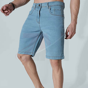 Pantalones Cortos de Mezclilla Lisos para Hombre, Estilo Casual Urbano, Fabricante OEM ODM, Pantalones Cortos de Jean de Algodón Duraderos al por Mayor - Product Image 1