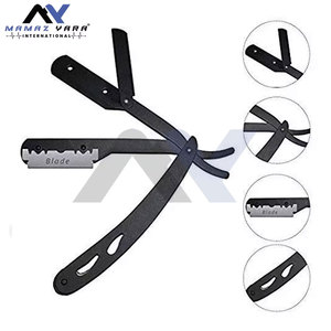 Navaja de Barbero de Acero Inoxidable Premium con Diseño Plegable y Acabado Negro Elegante para un Afeitado y Cuidado Personal de Precisión - Product Image 2