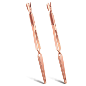 Pinzas de Alta Calidad para Decoración de Uñas, Color Dorado, Acero Inoxidable de Grado Quirúrgico, Pinzas para Manicura - Product Image 1