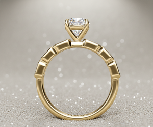 Anillo de Compromiso con Diamante Cultivado en Laboratorio Stonewels, Corte Esmeralda, con Piedras Laterales Engastadas en Bisel, Oro de 14K, para Boda de Lujo, Certificado - Product Image 3