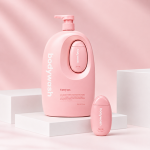 Custom HDPE Plastic Oval <b>Shampoo</b> Bottle 2000ml Pastel Color Pump <b>Dispenser</b> with Mini Travel Bottle for Body Wash <b>Conditioner</b> Vie - Product Image 2