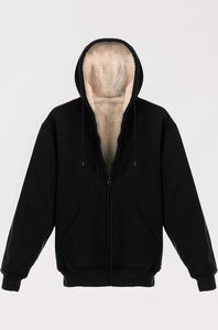 Sweat à capuche décontracté coupe-vent plus épais pour homme, qualité supérieure, coton lourd 380g, doublure polaire automne/hiver - Product Image 5