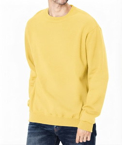 Sudadera de Cuello Redondo Color Naranja para Hombre, Corte Regular, Tejido de Punto, Color Sólido, Estilo Casual para Otoño - Product Image 4