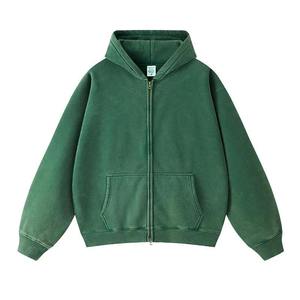 Sweat-shirt à capuche zippé pour homme de qualité supérieure, 100% coton, poche brodée, logo personnalisé, streetwear, fabricant - Product Image 5