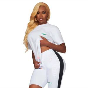 Conjunto Deportivo Personalizado para Mujer, Manga Larga sin Costuras y Pantalones Cortos de Cintura Alta, Conjunto de Gimnasio - Product Image 2