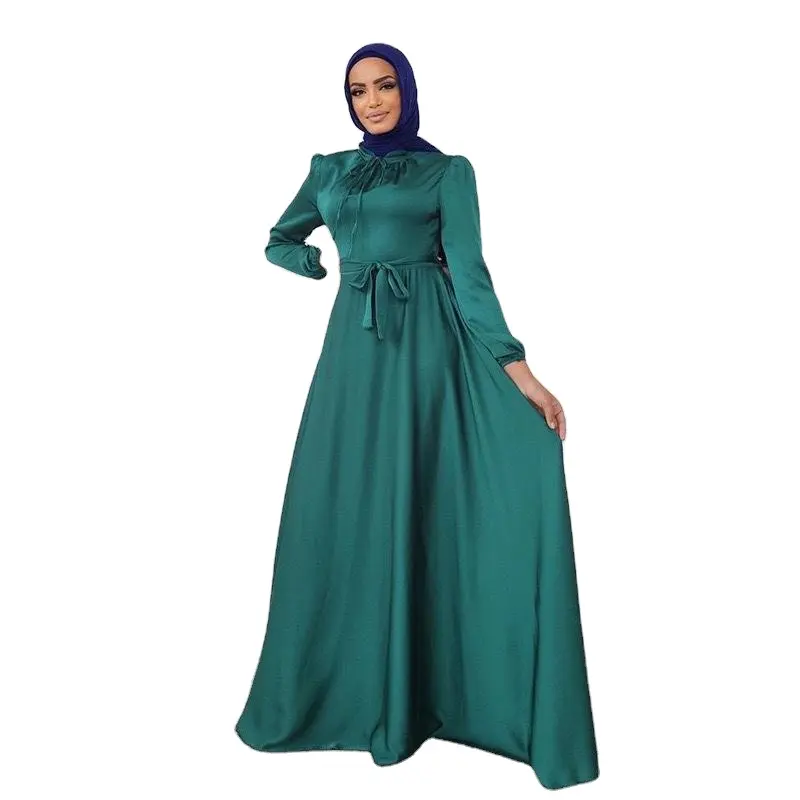 Kustom Grosir Syal Kaftan untuk Wanita Arab Doa Musim Semi Abaya Panjang Muslim Womens Penjualan Super Elegan Buatan Sutra Kustom