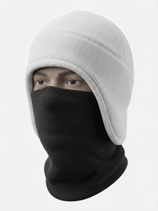 Chapeau d'hiver chaud en polaire pour l'extérieur avec protège-oreilles et cache-visage, doux et confortable, pour adultes, adapté aux températures froides - Product Image 6