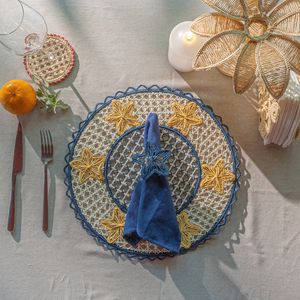 Support de serviette en paille tressée en forme d'étoile à cinq branches, fait main, en fil de papier, écologique, pour décoration de table, vente en gros - Product Image 3