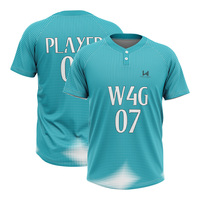 Kaos Baseball 2 Kancing Custom Made Lengan Pendek Jersey Tim Sublimasi Seragam Bernapas Cepat Kering Pakaian Olahraga Pabrik