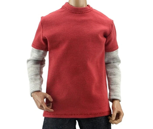 เสื้อยืดคอกลมเรียบง่ายแบบกำหนดเอง กำลังฮิต 2 in 1 แขนยาวสองชั้น เสื้อยืดแขนสองชั้นสำหรับผู้ชาย - Product Image 2