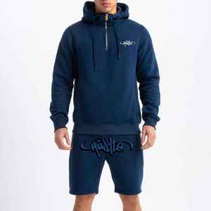 Custom High Quality Plus Size Breathable Spring Streetwear Two-Piece <b>Workout</b> Fleece Joggers Shorts Unisex Men's Tracksuit <b>Hoodie</b> - Product Image 1