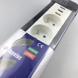 3way France Type Rallonge USB 3 Prises Power Strip Avec 3 Ports USB Socket Charger <span class=keywords><strong>Voyage</strong></span> (5V3A) 1.5 Cable - Product Image 2