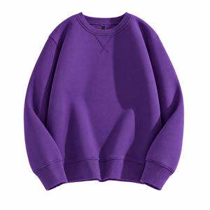 Sweat-shirt épais pour homme, col rond, manches longues, en molleton bouclé, coupe courte, style streetwear, pour l'hiver, OEM ODM, faible MOQ, commande en gros - Product Image 1