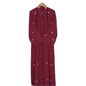 Abaya longue en georgette pour femme, vêtement musulman traditionnel, col en V, manches longues, robe islamique modeste pour la prière, toutes saisons - Product Image 1