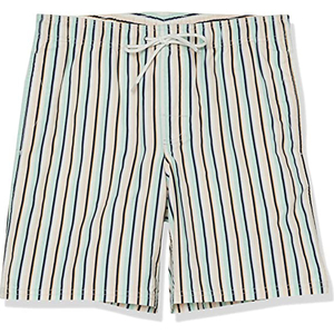 Short de bain bleu marine pour hommes, taille élastique, cordon de serrage réglable, vêtements de plage, short décontracté à séchage rapide - Product Image 3