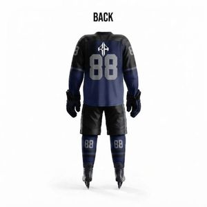 Nouvel ensemble d'uniformes de hockey sur glace confortables avec impression par transfert thermique, manches longues, 100 % polyester, qualité supérieure pour hommes - Product Image 3