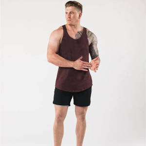 Camiseta de Tirantes Personalizada para Hombre HH-TG-0017, para Gimnasio, Fitness, Culturismo, Secado Rápido, Cuello Redondo, Poliéster/Algodón, 3D - Product Image 4