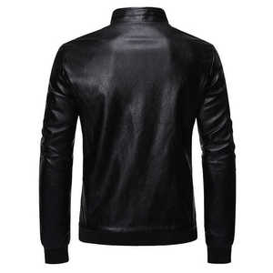 Chaqueta de Cuero Transpirable de Alta Calidad para Hombre 2026, Hecha a Medida, Nueva Moda, Estilo Motero, Cuello Alto, con Bolsillos Decorativos - Product Image 1