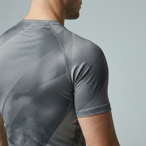 OEM Custom Mens Half Sleeve Compression Fitness Shirt Stretch <b>Athletic</b> Gym Workout Performance Apparel - Product Image 5
