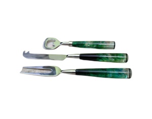 Ensemble de couverts suspendus créatifs de haute qualité couverts en résine d'acier inoxydable doré pour les fêtes cuillère jetable couteau vaisselle - Product Image 2
