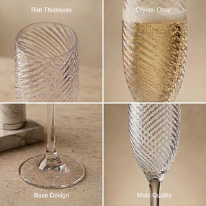 [Holar] Vasos de Champán de Plástico Irrompible con Diseño de Espiral de 5oz, Hechos en Taiwán, para Fiestas, Bodas, Brindis, Junto a la Piscina - Product Image 4