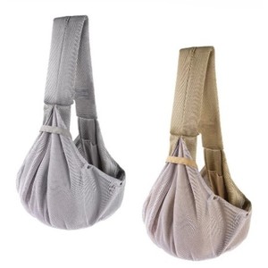 Gray Mesh Pet Sling Carrier Semi-Circle Shape Breathable Design For Cats With <b>String</b> Closure 5kg Max Load - Product Image 6