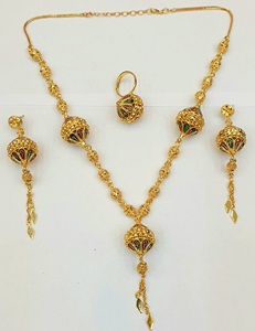 Conjunto de Joyería Étnica Chapada en Oro, Collar, Pendientes, Anillo, Diseño de Borlas, Joyería de Aleación de Moda para Mujer, para Bodas - Product Image 4